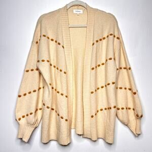 BOHME Beige Yannah Striped Knit Cardigan Size S